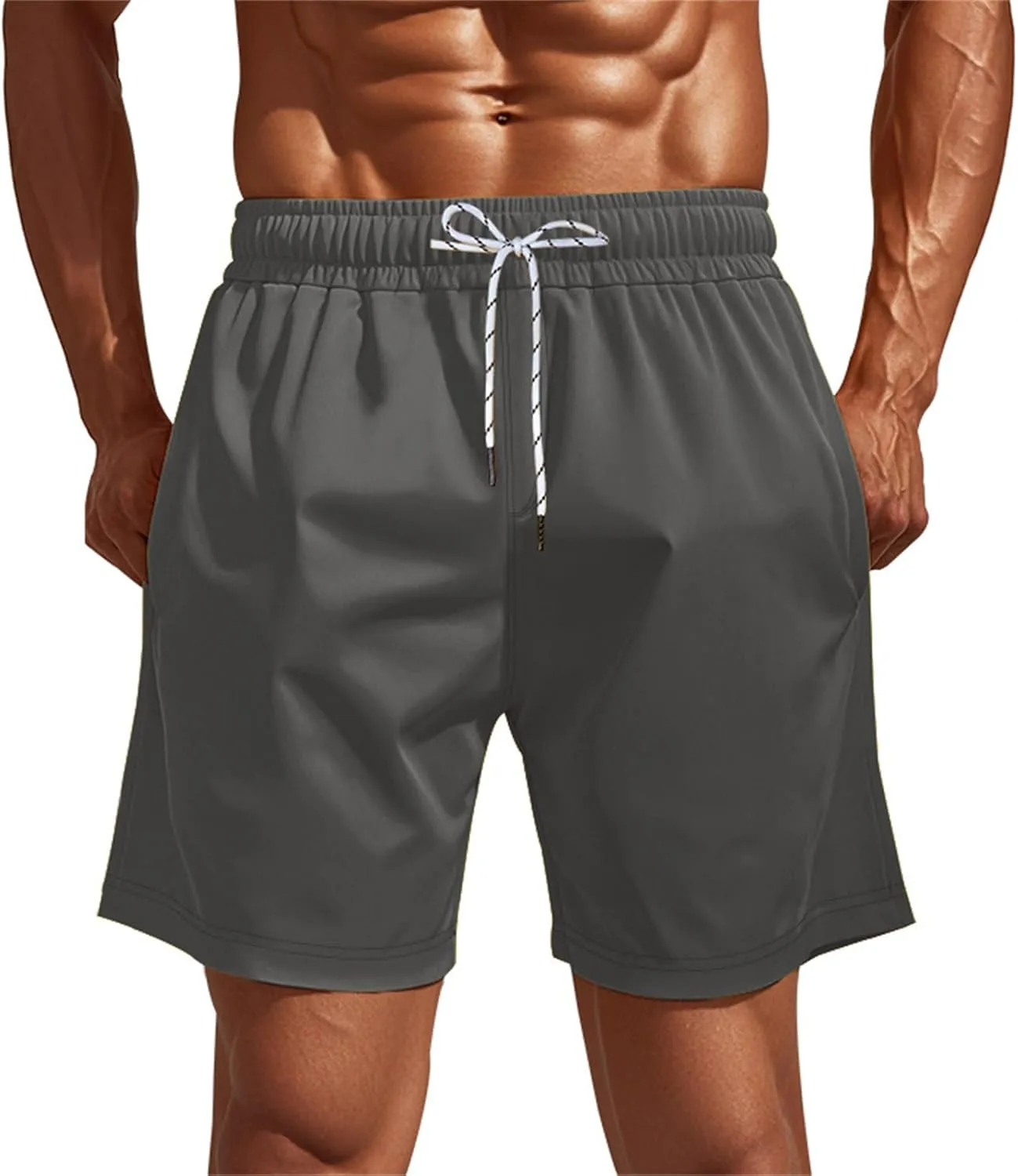 Mens Quick Dry Sweat Shorts Drawstring Elastic Waist Athletic Short 2025 Fashion Workout Running Training Shorts