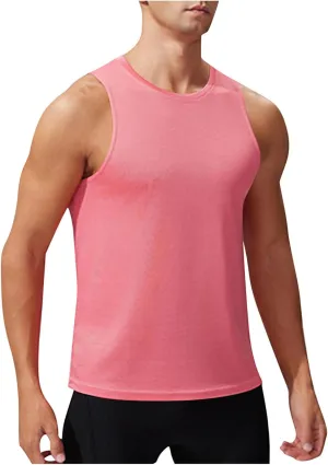 Mens Quick Dry Tank Tops Summer Gym Bodybuilding Muscle T Shirts Casual Sleeveless Sports Running Training Tees