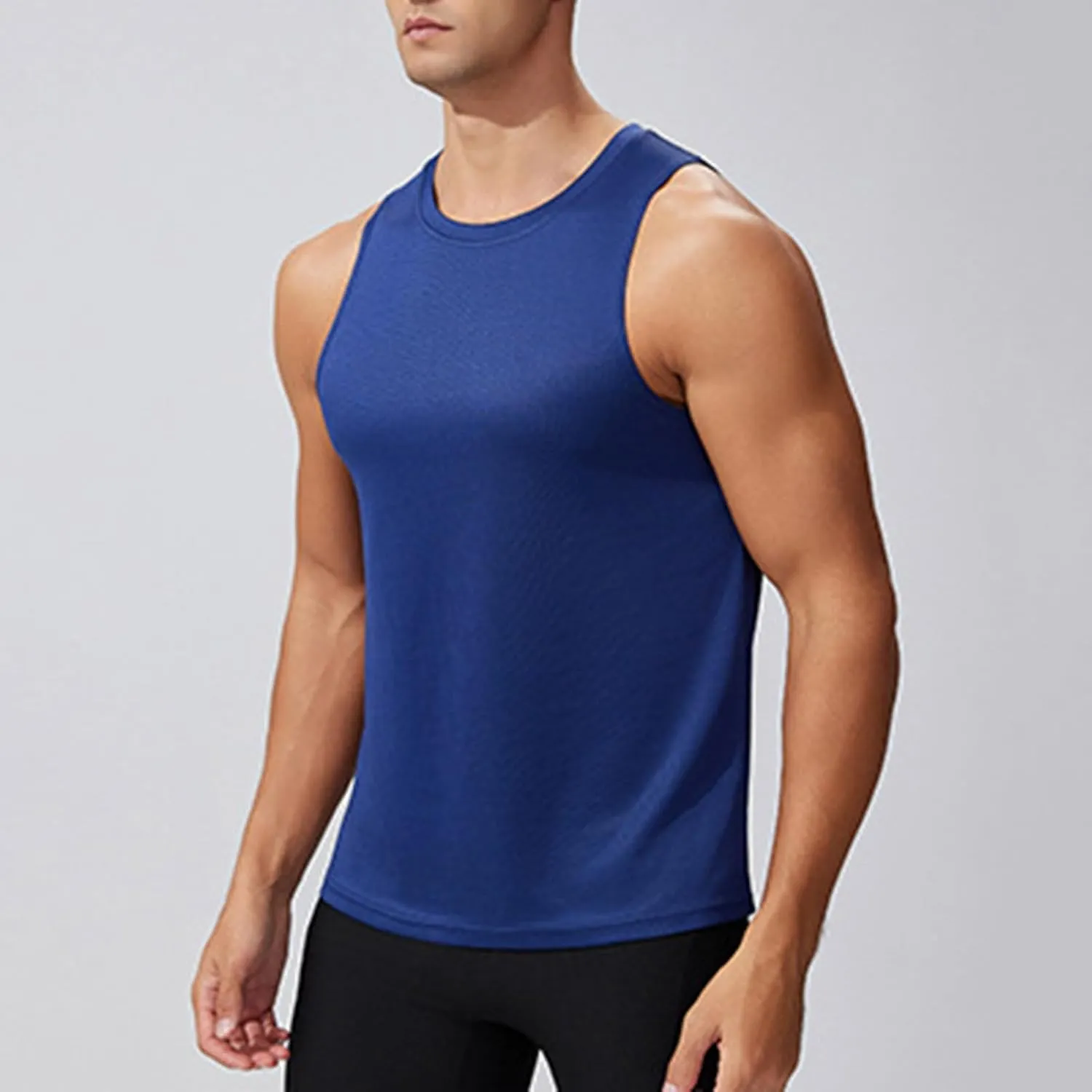 Mens Quick Dry Tank Tops Summer Gym Bodybuilding Muscle T Shirts Casual Sleeveless Sports Running Training Tees