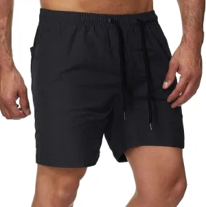 Mens Running Athletic Shorts Solid Quick Dry Summer Gym Workout Short Pants Elastic Waist Lightweight Beach Shorts