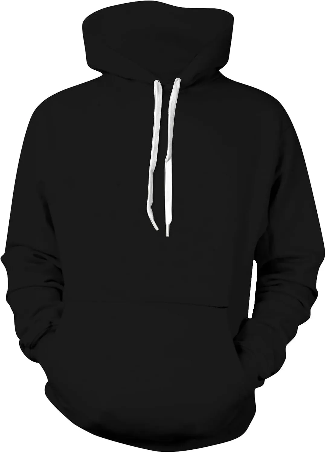 Men's Solid Color Plush Warm Hoodies Fleece Casual Pullover Pocket Autumn Winter Sweatshirt Coat
