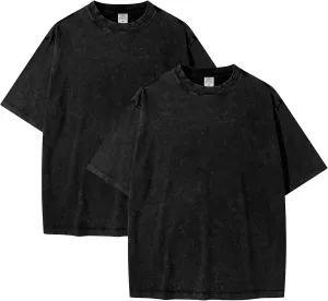 Mens T Shirts Oversized Vintage Tees for Men Acid Wash Cotton T-Shirts Unisex Casual Stylish Shirts Streetwear Tee Tops