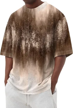 Men's Tie Dye T-Shirt Oversized Gradient Color Short Sleeve T-Shirt Summer Casual Crew Neck Loose Fit Tee Shirts