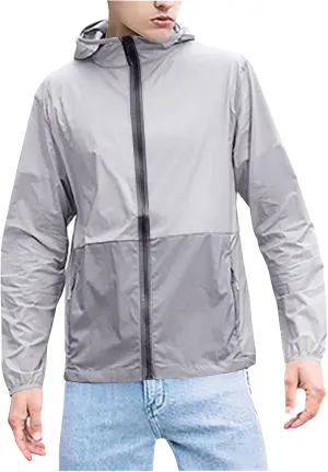 Men's UPF 50  Sun Protection Jacket Cooling Hiking Performance Shirts Hooded Lightweight Long Sleeve Fishing Shirts