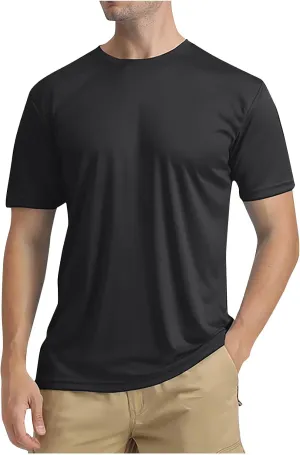 Mens UPF 50  Swim Shirts Sun Protection Short Sleeve Rash Guard Quick Dry SPF UV Lightweight Water Surf Beach T-Shirt