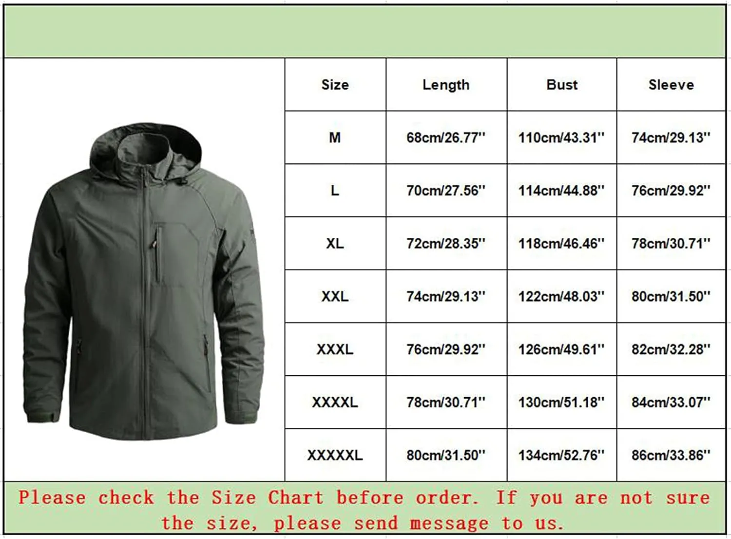 Mens Windbreaker Jacket Lightweight Waterproof Jacket with Zipper Pockets Hooded Coats for Hiking Cycling Travel
