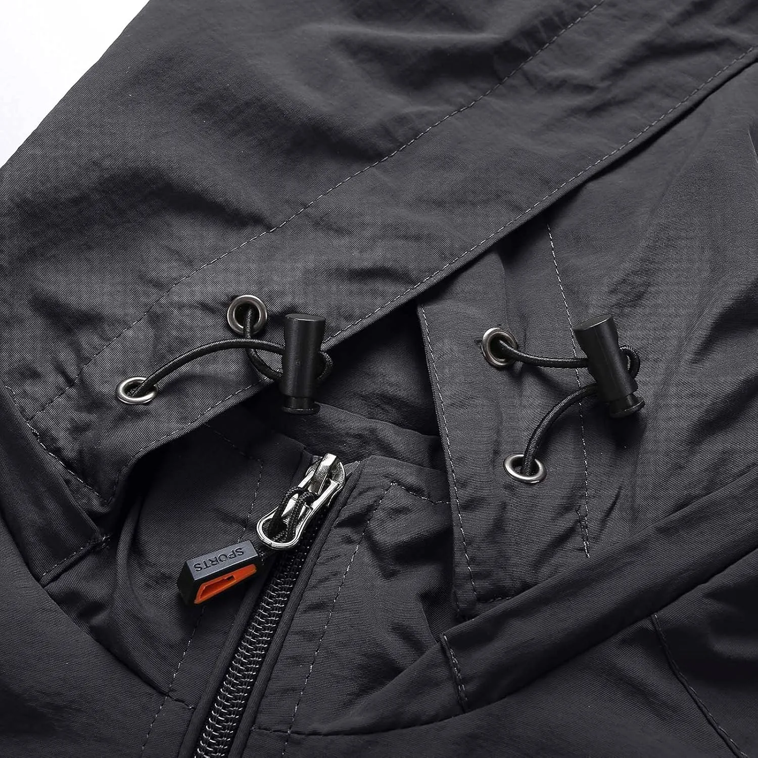 Mens Windbreaker Jacket Lightweight Waterproof Jacket with Zipper Pockets Hooded Coats for Hiking Cycling Travel