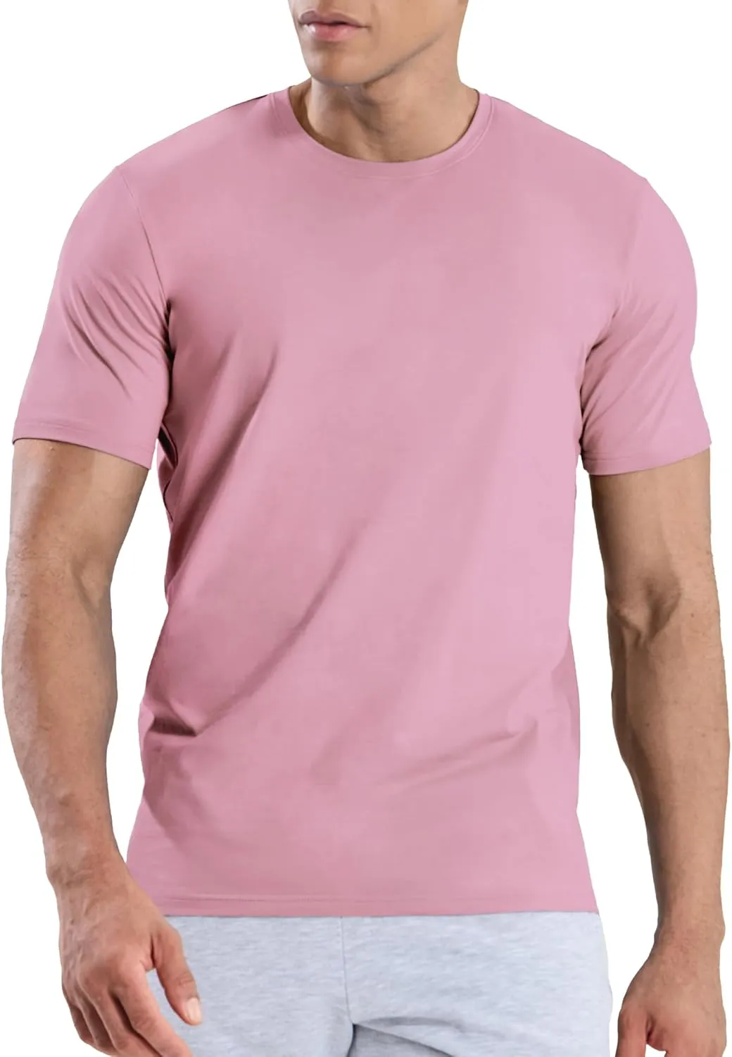 MIER Mens T Shirts Short Sleeve Crew Neck Cotton T-Shirts Casual Ultra Soft Tshirt Tops Classic Basic Tees, Breathable