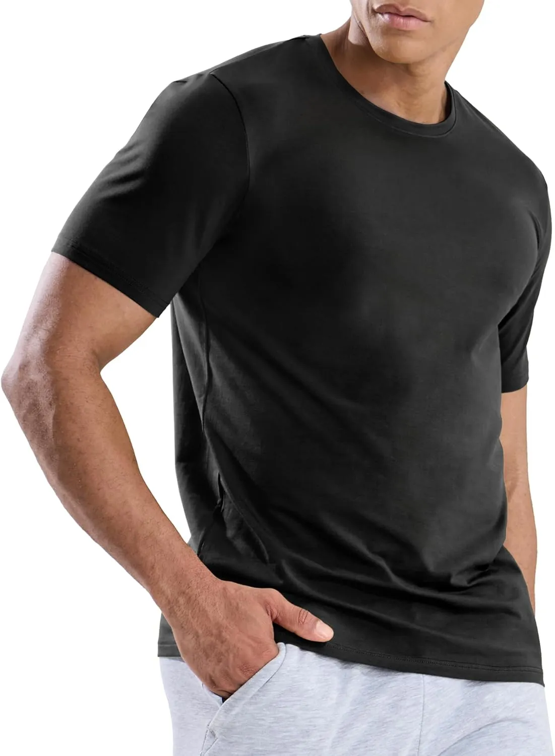 MIER Mens T Shirts Short Sleeve Crew Neck Cotton T-Shirts Casual Ultra Soft Tshirt Tops Classic Basic Tees, Breathable