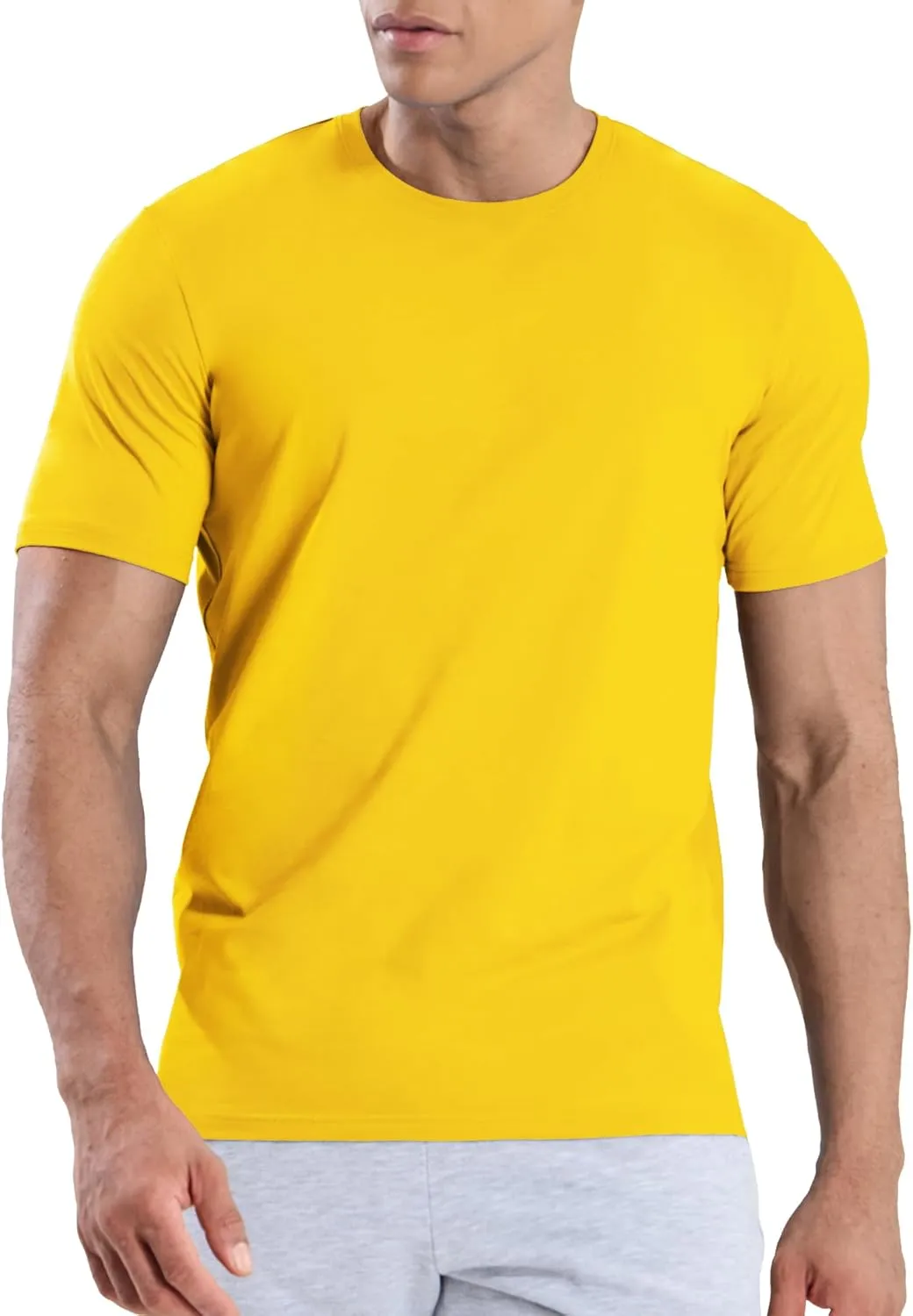 MIER Mens T Shirts Short Sleeve Crew Neck Cotton T-Shirts Casual Ultra Soft Tshirt Tops Classic Basic Tees, Breathable
