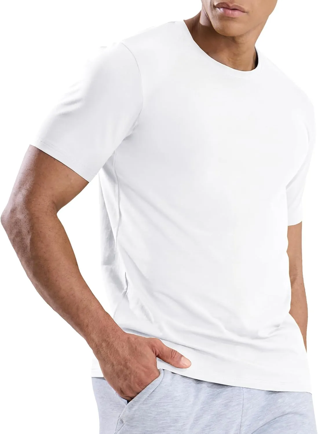 MIER Mens T Shirts Short Sleeve Crew Neck Cotton T-Shirts Casual Ultra Soft Tshirt Tops Classic Basic Tees, Breathable