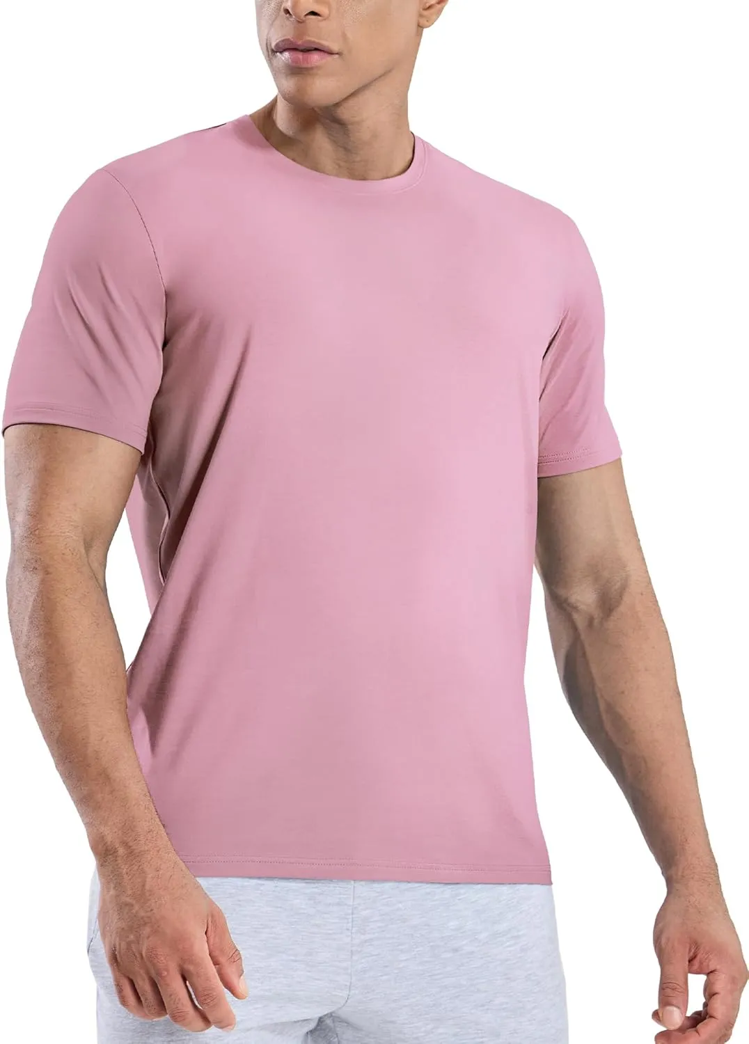 MIER Mens T Shirts Short Sleeve Crew Neck Cotton T-Shirts Casual Ultra Soft Tshirt Tops Classic Basic Tees, Breathable