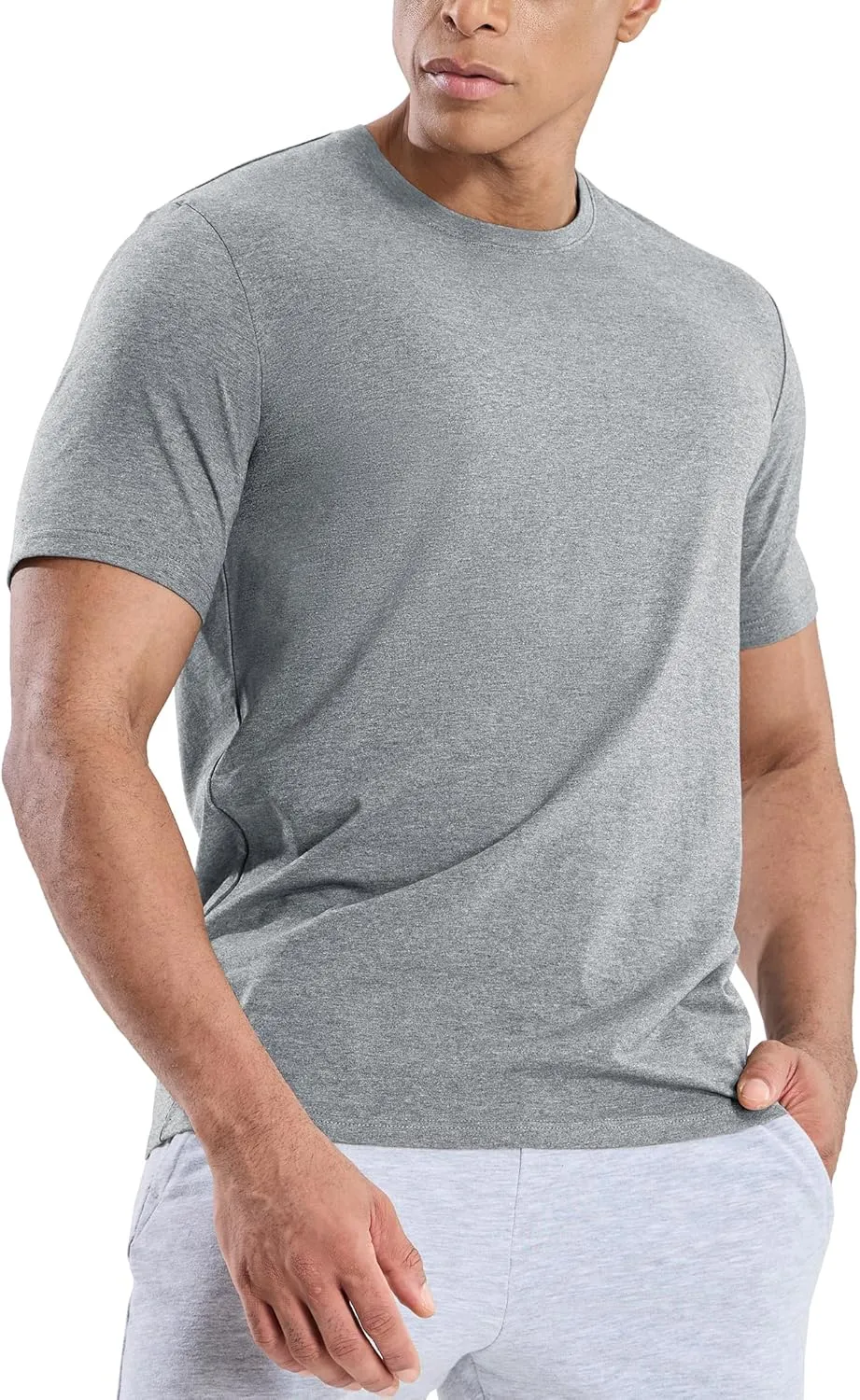 MIER Mens T Shirts Short Sleeve Crew Neck Cotton T-Shirts Casual Ultra Soft Tshirt Tops Classic Basic Tees, Breathable