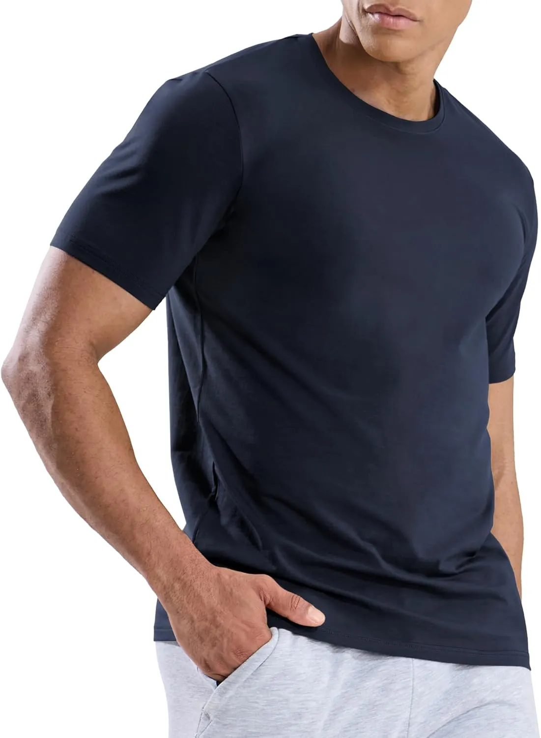 MIER Mens T Shirts Short Sleeve Crew Neck Cotton T-Shirts Casual Ultra Soft Tshirt Tops Classic Basic Tees, Breathable