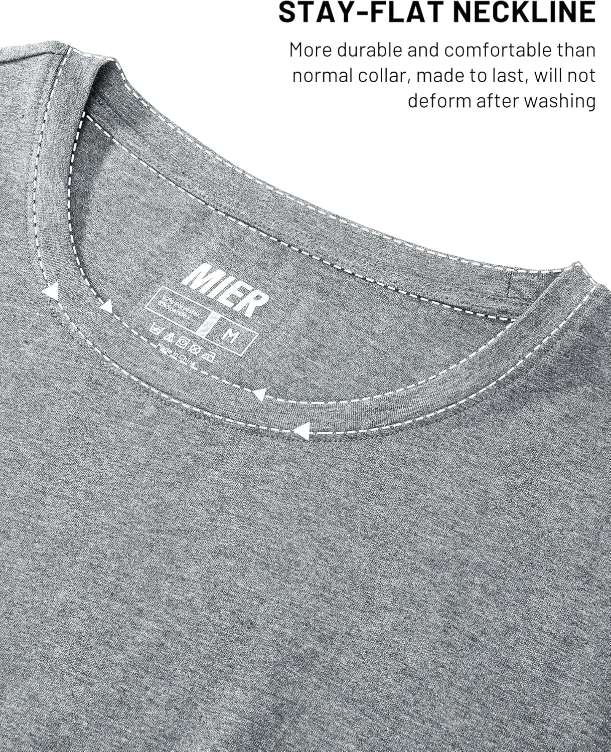 MIER Mens T Shirts Short Sleeve Crew Neck Cotton T-Shirts Casual Ultra Soft Tshirt Tops Classic Basic Tees, Breathable