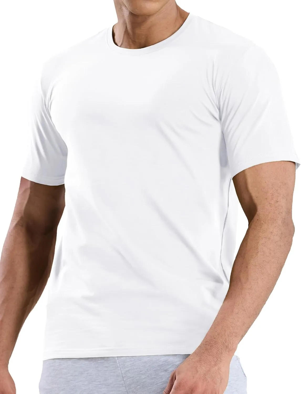 MIER Mens T Shirts Short Sleeve Crew Neck Cotton T-Shirts Casual Ultra Soft Tshirt Tops Classic Basic Tees, Breathable
