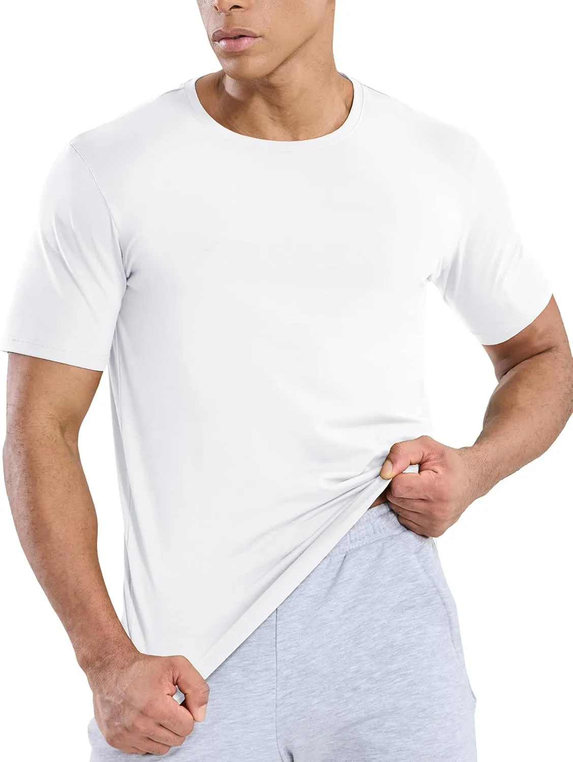MIER Mens T Shirts Short Sleeve Crew Neck Cotton T-Shirts Casual Ultra Soft Tshirt Tops Classic Basic Tees, Breathable