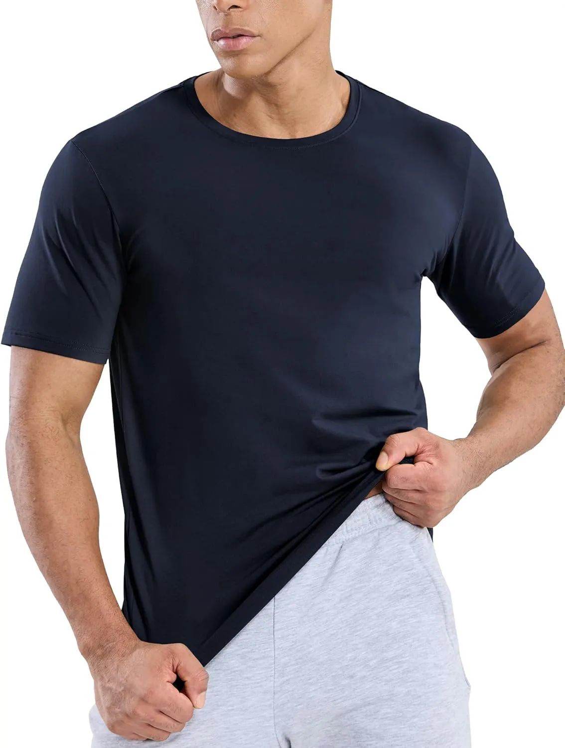 MIER Mens T Shirts Short Sleeve Crew Neck Cotton T-Shirts Casual Ultra Soft Tshirt Tops Classic Basic Tees, Breathable
