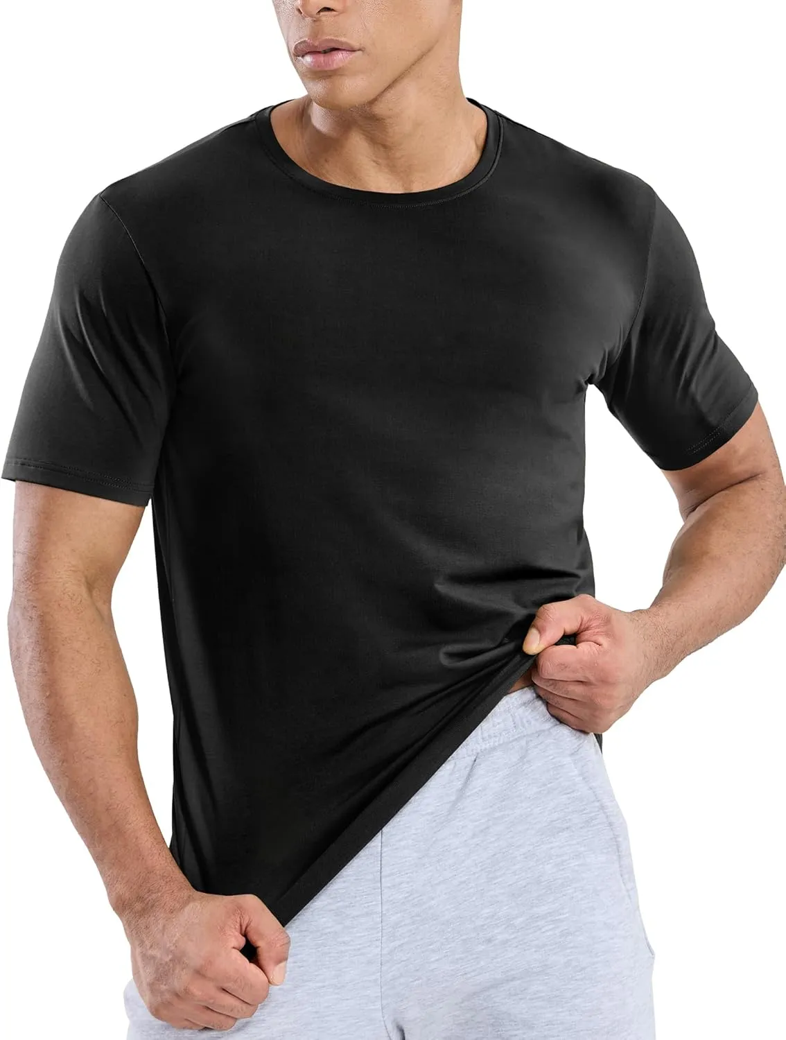 MIER Mens T Shirts Short Sleeve Crew Neck Cotton T-Shirts Casual Ultra Soft Tshirt Tops Classic Basic Tees, Breathable