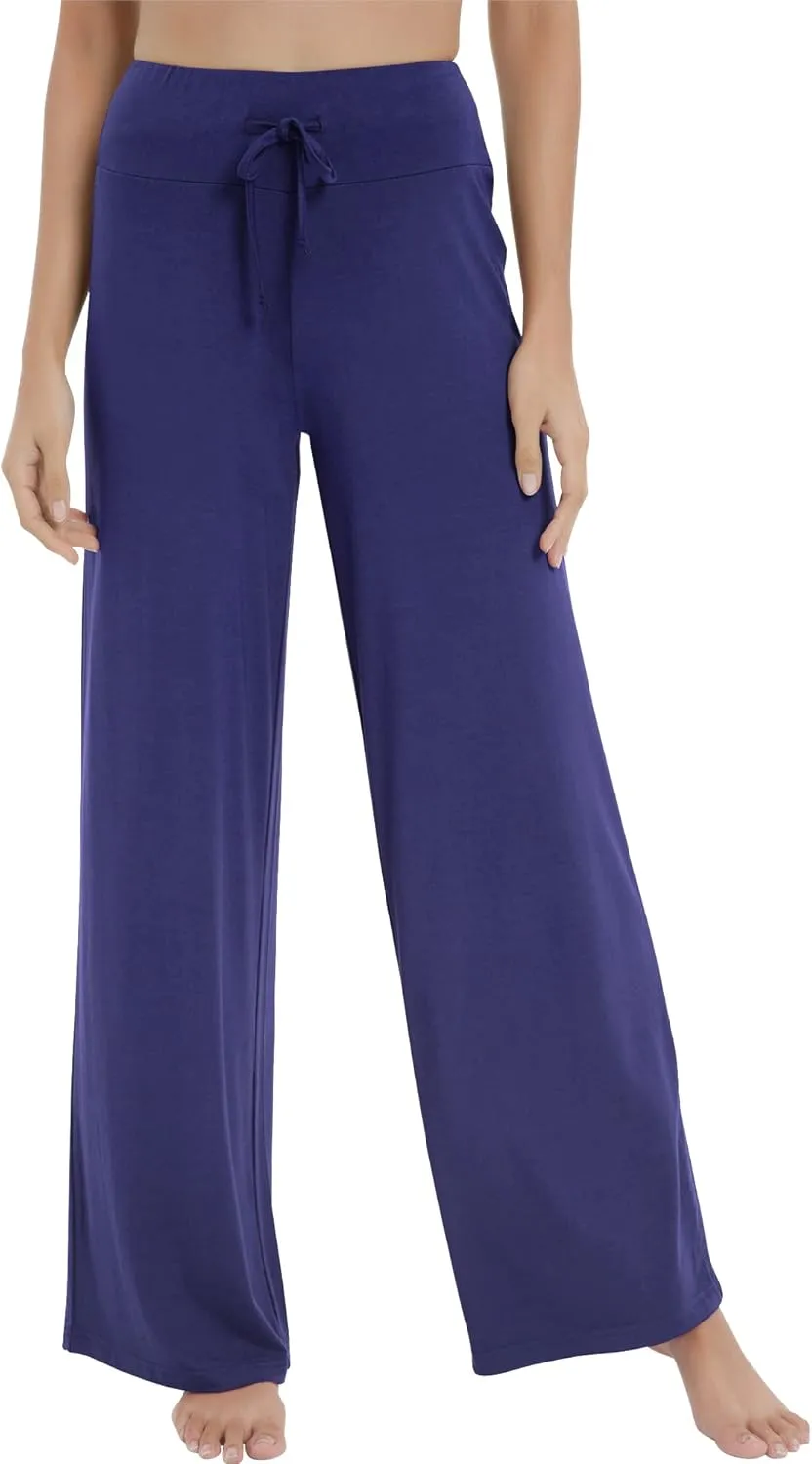 NACHILA Women's Pajama Bottoms,Viscose Made from Bamboo- Wide Leg Lounge Pants Cool Yoga Pants Soft Sweatpants
