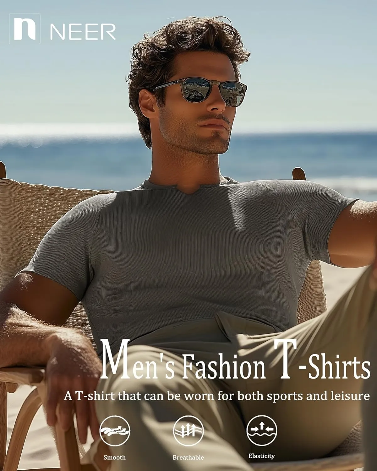 Neer 3 Pack Men's Short Sleeve T-Shirts V Neck Ribbed Slim Fit Longline Henley Muscle Tops Raglan Sleeve Casual Basic Tee