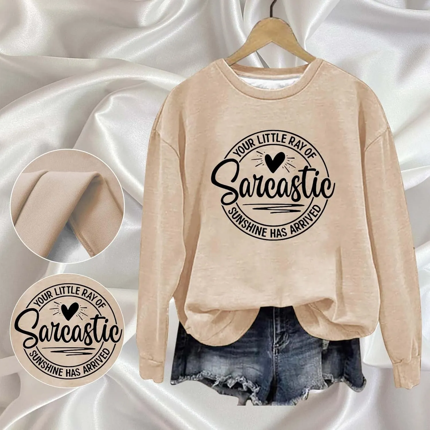 Oversized Sweatshirt for Women Trendy Alphabet Print Crew Neck T Shirts Loose Fit Long Sleeve Pullover Shirts