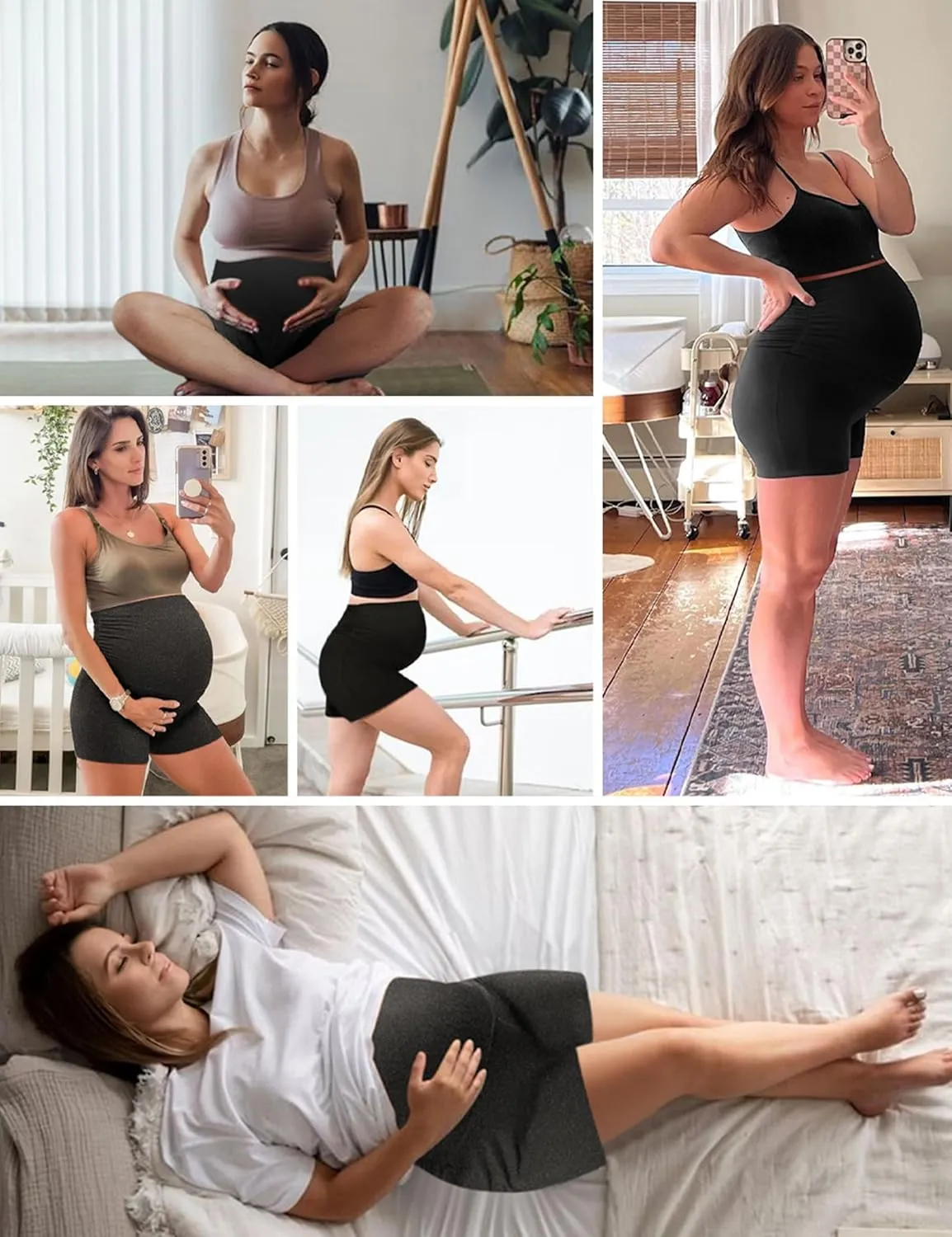 Peauty Maternity Shorts: Buttery Soft Lounge & Workout Pregnancy Shorts - Grey
