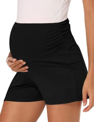 Peauty Maternity Shorts: Buttery Soft Lounge & Workout Pregnancy Shorts - Grey