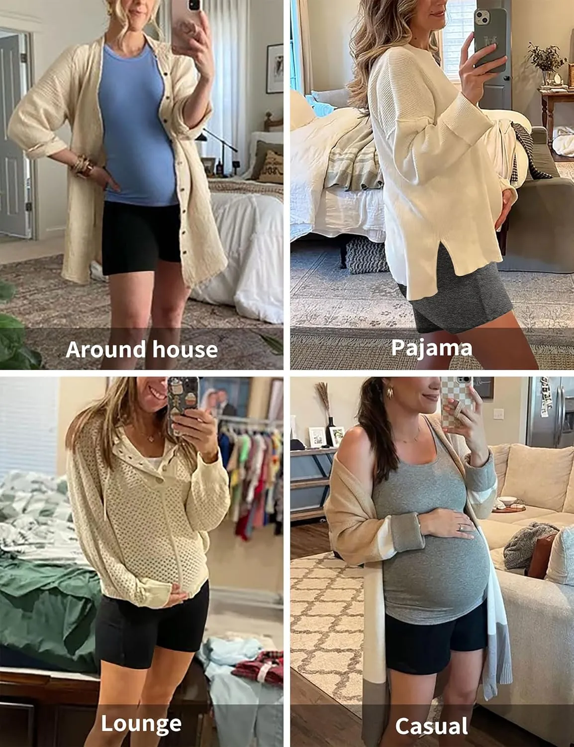 Peauty Maternity Shorts: Buttery Soft Lounge & Workout Pregnancy Shorts - Grey