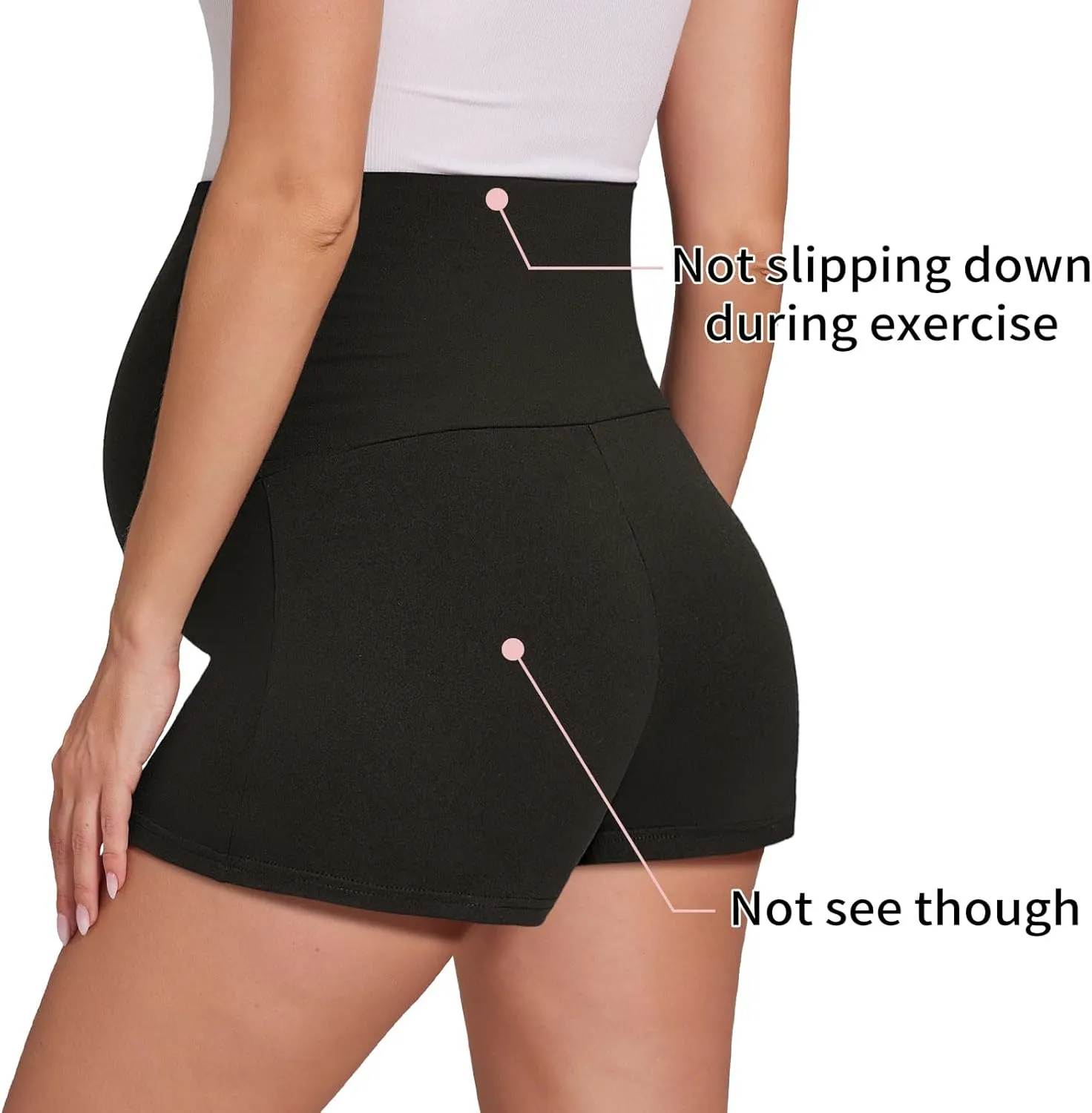 Peauty Maternity Shorts: Buttery Soft Lounge & Workout Pregnancy Shorts - Grey