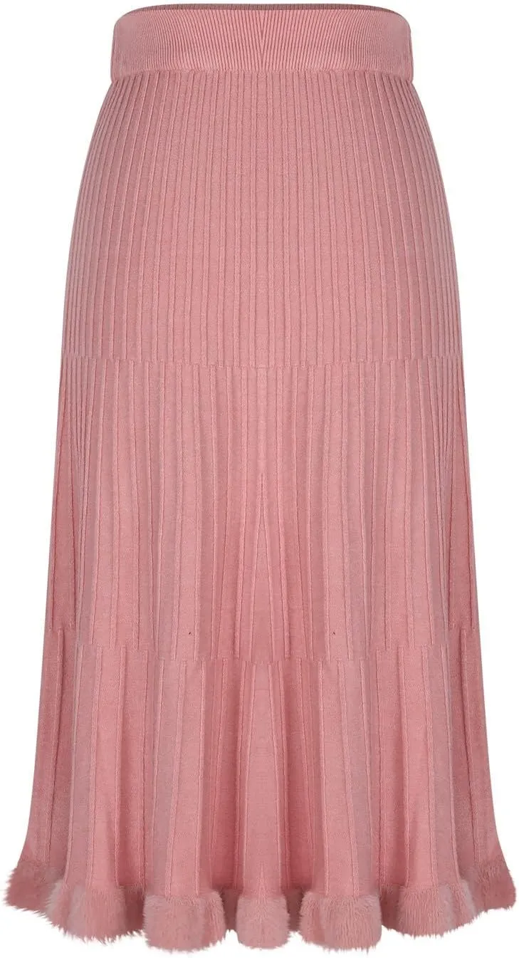 Pleated Midi Skirts for Women Aline Long High Elastic Waisted Summer Cocktail Party Swing Flowy Chiffon Swing Skirt