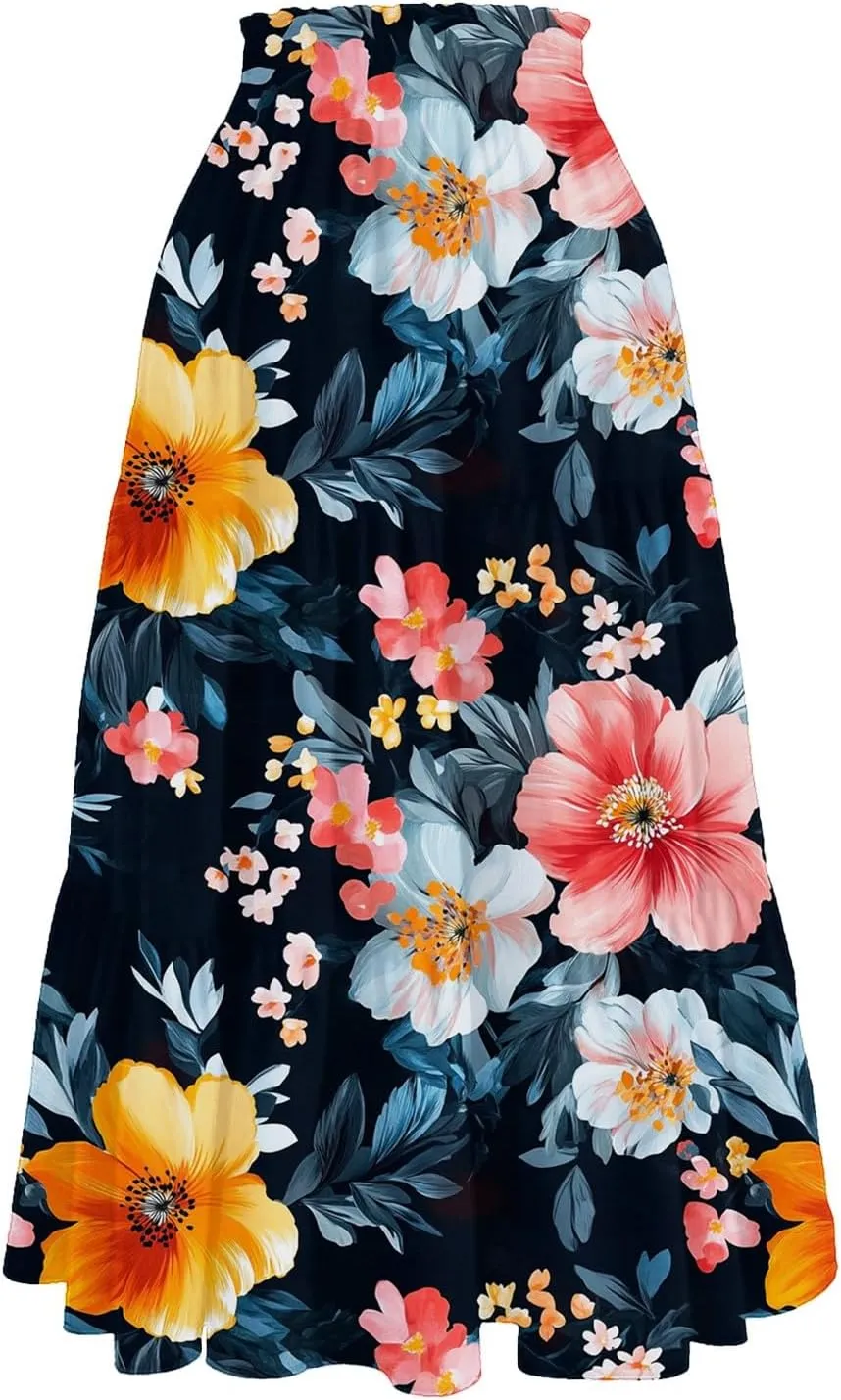 Pleated Tennis Skirt for Women High Waist A-Line Flowy Summer Skirt Trendy