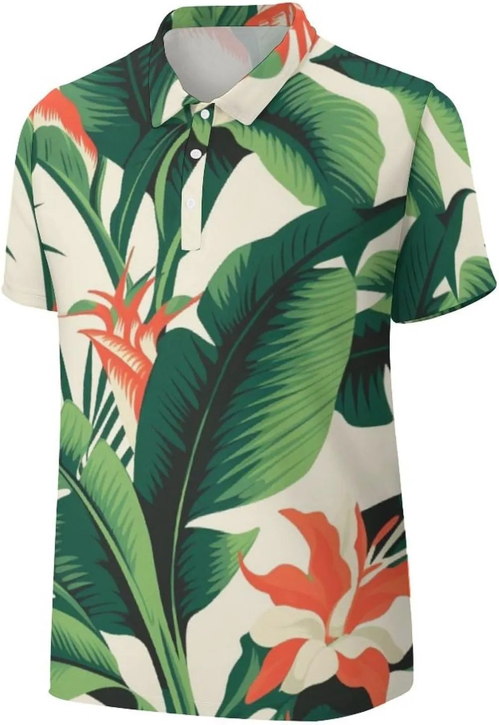Polo Shirts for Men Dry Fit Hawaiian Graphics Golf Shirts Quick Dry Fun Tennis Short Sleeve Tees