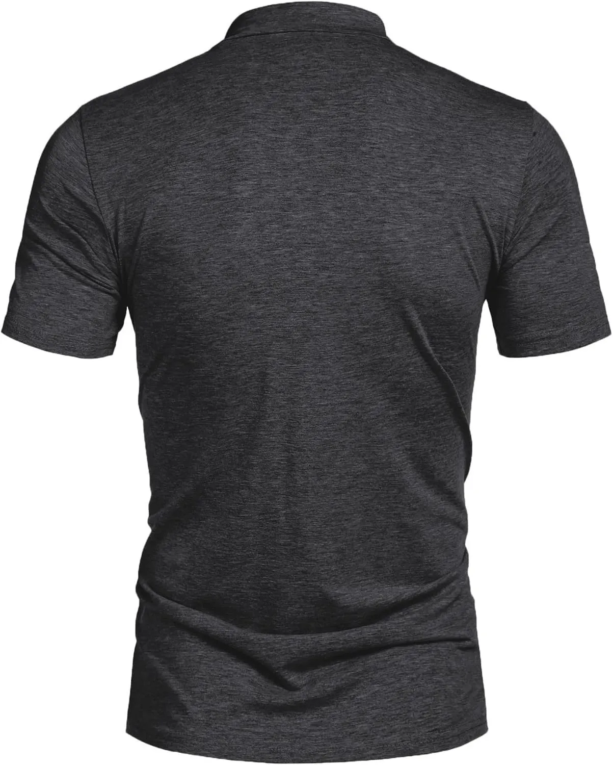 Poriff Men's Casual Mock Turtleneck Pullover Tops Short Sleeve Slim Fit T-Shirts Basic Solid Color Tees