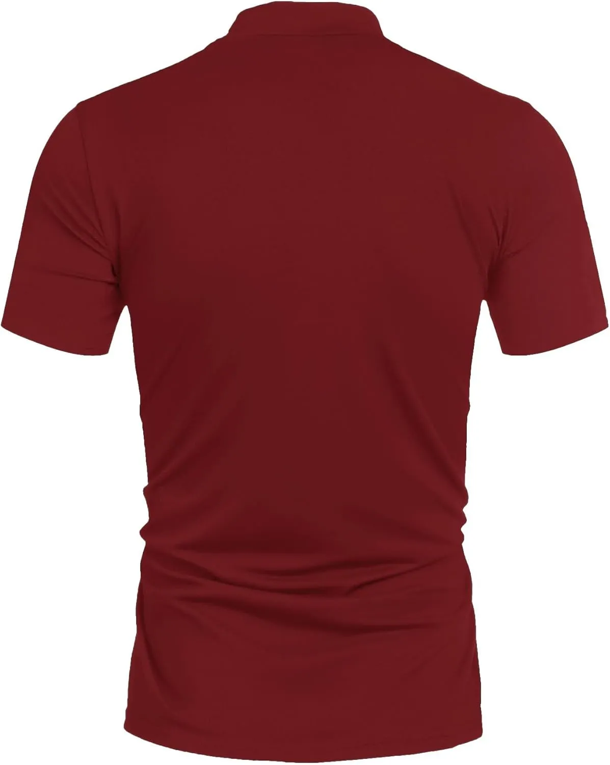 Poriff Men's Casual Mock Turtleneck Pullover Tops Short Sleeve Slim Fit T-Shirts Basic Solid Color Tees