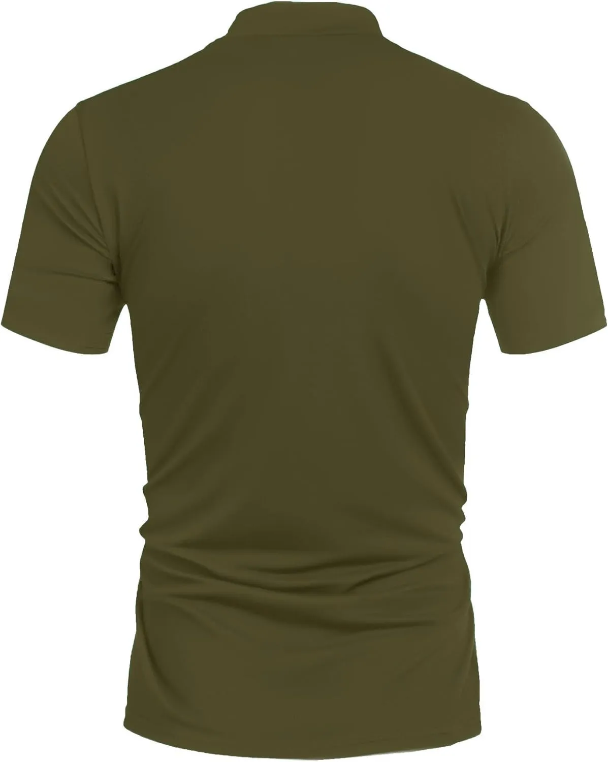 Poriff Men's Casual Mock Turtleneck Pullover Tops Short Sleeve Slim Fit T-Shirts Basic Solid Color Tees