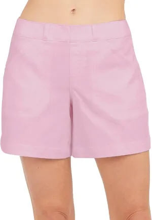 Pull On Shorts Women Elastic Waist Stretchy Casual Summer Athletic Denim Bermuda Shorts High Waisted Chino Shorts