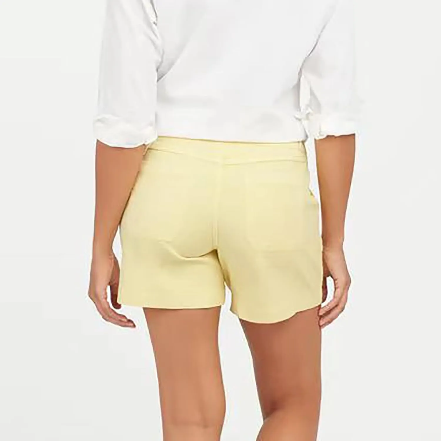 Pull On Shorts Women Elastic Waist Stretchy Casual Summer Athletic Denim Bermuda Shorts High Waisted Chino Shorts
