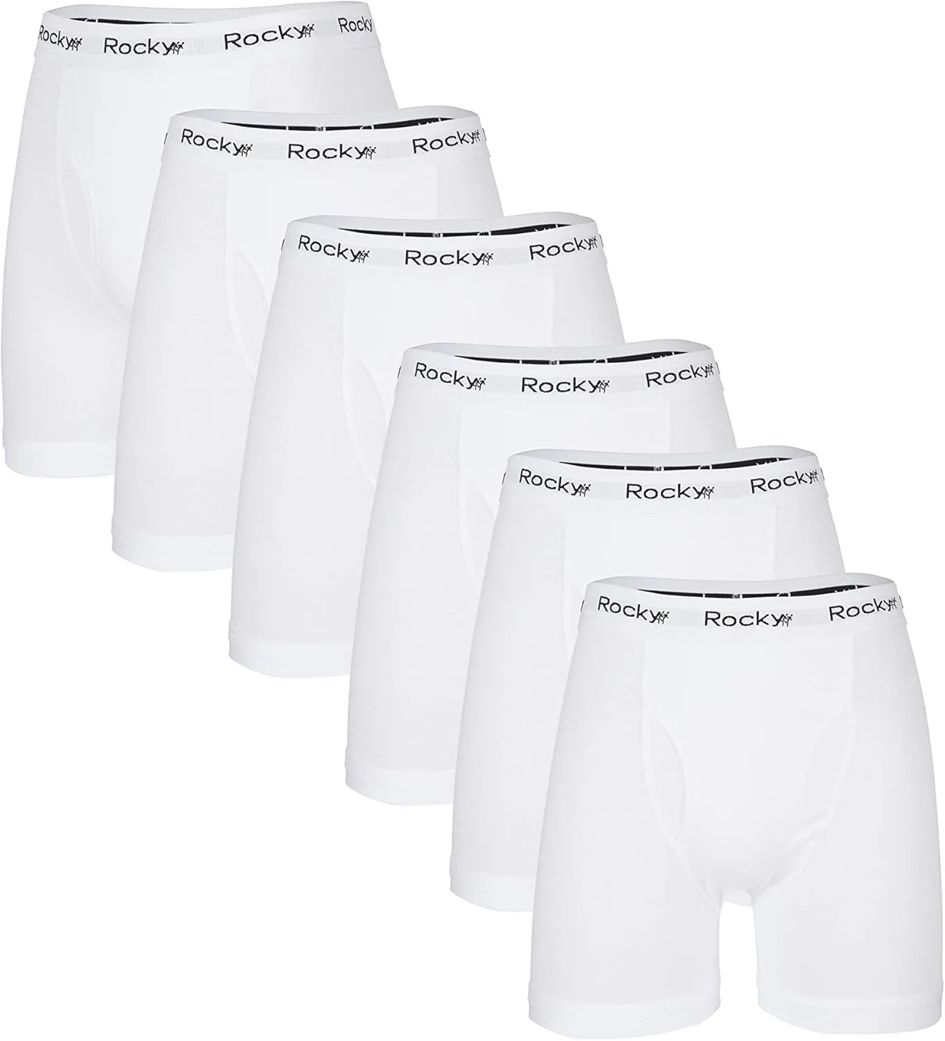 Rocky Men's Boxer Briefs Breath-Easy 95% Cotton Fabric Underwear, Tagless