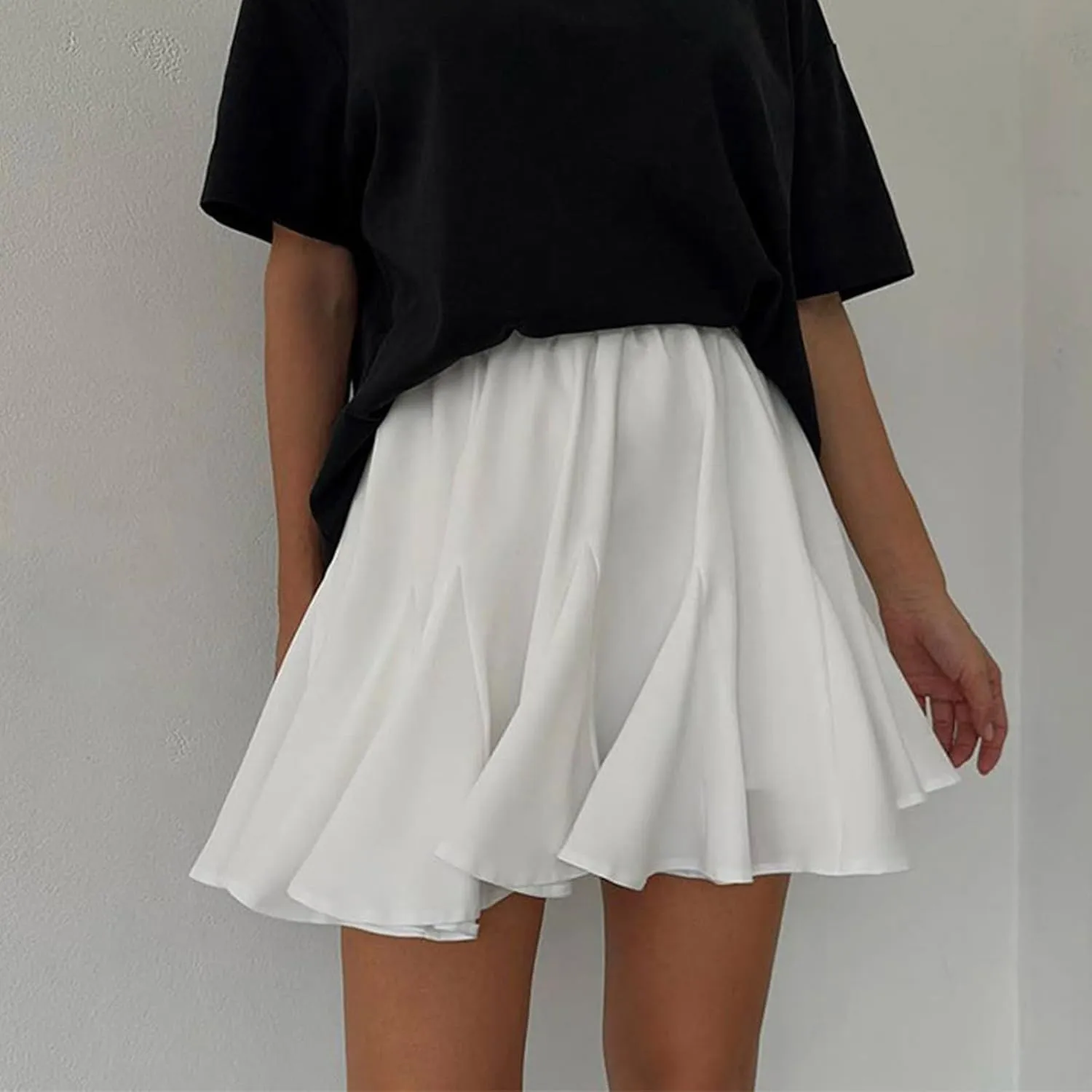 Ruffle Mini Skirt for Women High Waist Flared A Line Skater Skirts Summer Casual Trendy Outfits