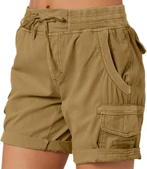 Rvidbe Cargo Shorts Women Baggy Casual Dressy High Waist 6 Pockets Cargo Shorts 2024 Spring Hiking Outdoor Lounge Shorts