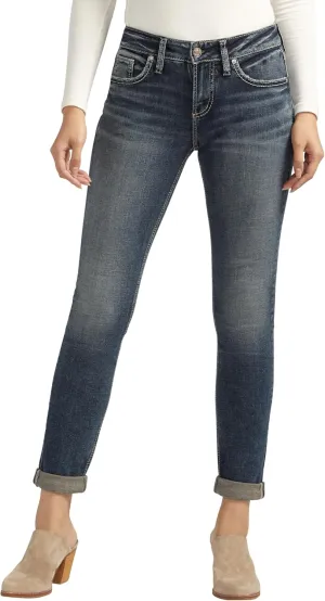 Silver Jeans Co. Women's Girlfriend Mid Rise Skinny Jeans-Legacy