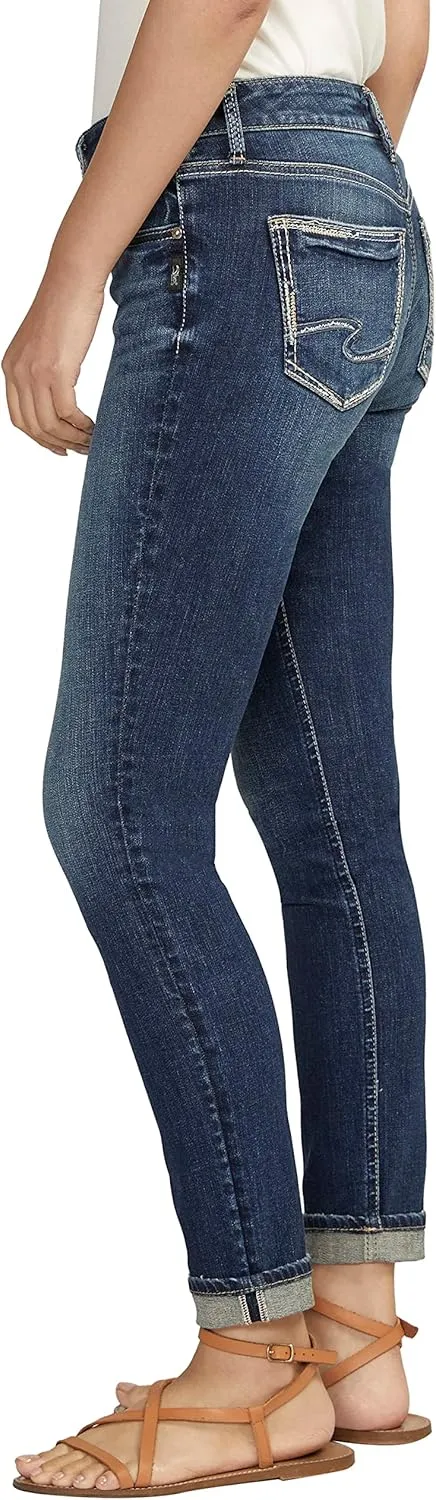 Silver Jeans Co. Women's Girlfriend Mid Rise Slim Leg Jeans