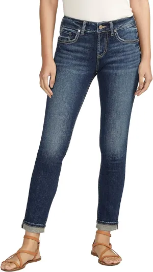 Silver Jeans Co. Women's Girlfriend Mid Rise Slim Leg Jeans