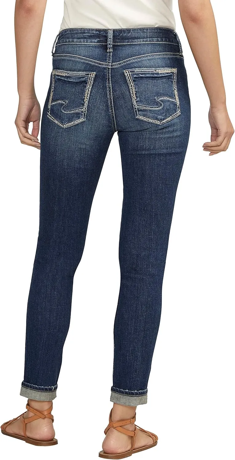 Silver Jeans Co. Women's Girlfriend Mid Rise Slim Leg Jeans
