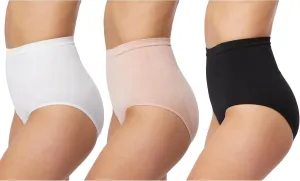 Skinnygirl Women's High Waist Tummy Control Seamless Shaping Briefs, 3-Pack