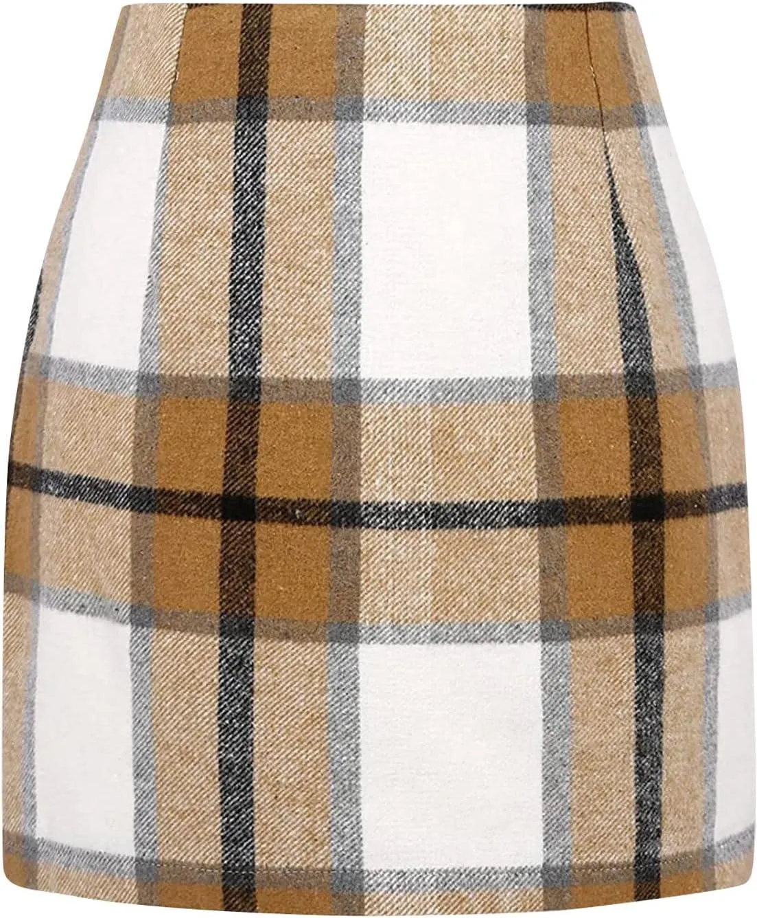 Skirts for Women Comfort 2025 Business Workout Plaid High Waist Elastic Tummy Control Slim Fit Pencil Short Skirts