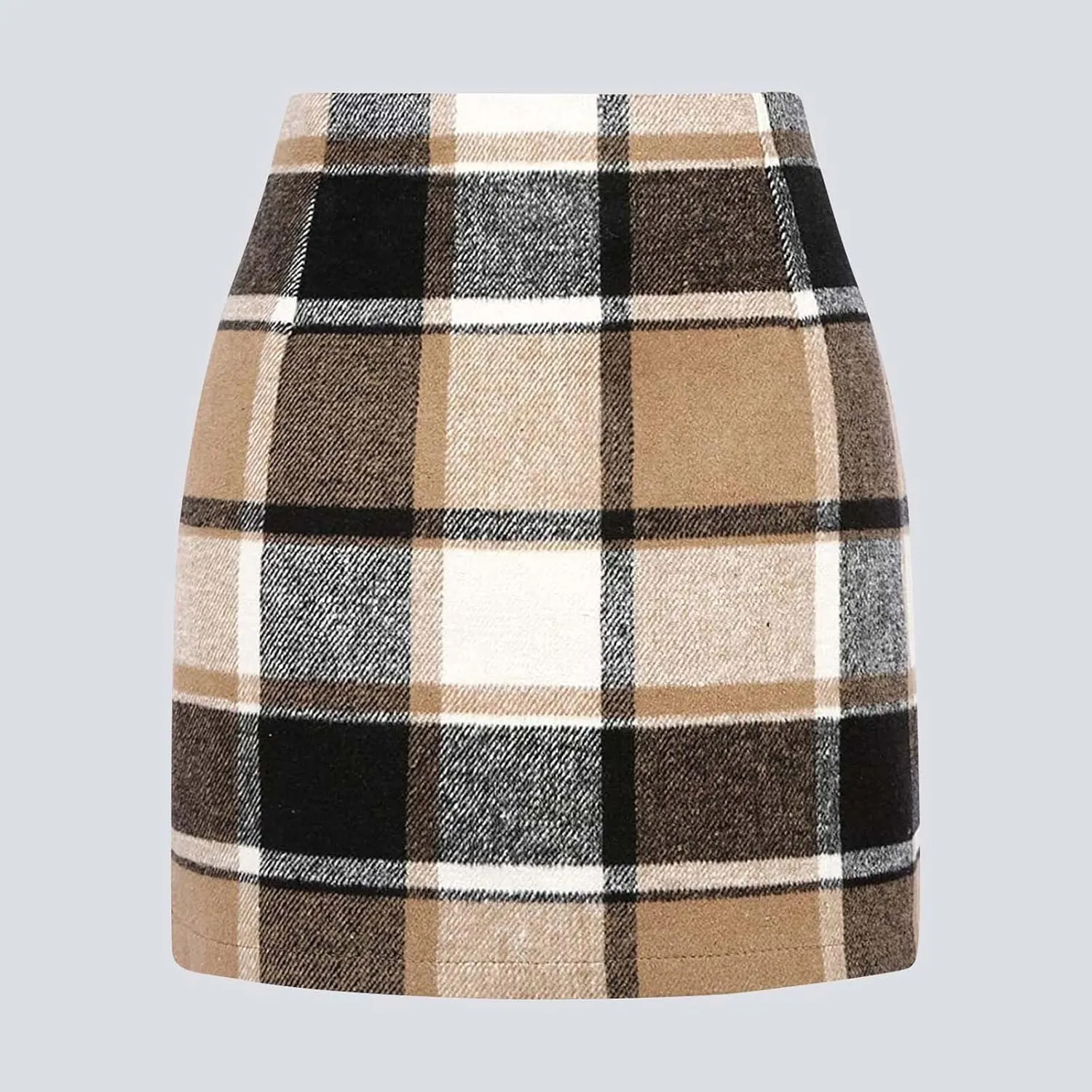Skirts for Women Comfort 2025 Business Workout Plaid High Waist Elastic Tummy Control Slim Fit Pencil Short Skirts
