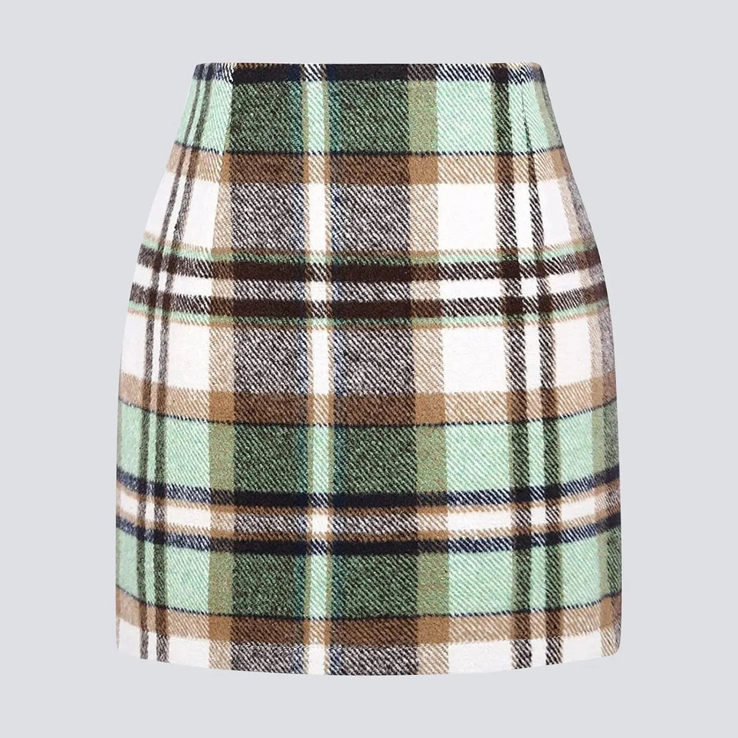 Skirts for Women Comfort 2025 Business Workout Plaid High Waist Elastic Tummy Control Slim Fit Pencil Short Skirts