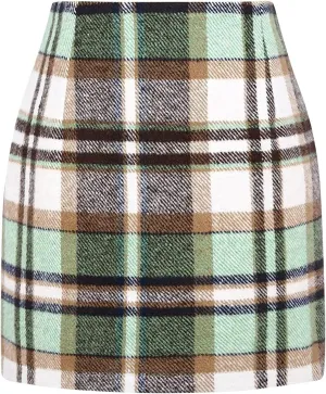 Skirts for Women Comfort 2025 Business Workout Plaid High Waist Elastic Tummy Control Slim Fit Pencil Short Skirts